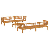 Sofa Set 5 pcs Anthracite Solid Acacia Wood