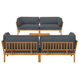 Sofa Set 5 pcs Anthracite Solid Acacia Wood - Extra Image