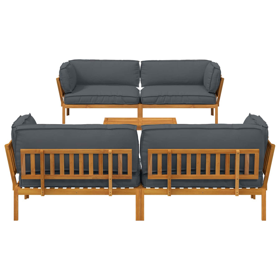 Sofa Set 5 pcs Anthracite 266 x 92 x 69 cm Solid Acacia Wood