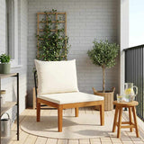 Garden Middle Sofa with Cushions Solid Acacia Wood & Rope