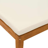 Garden Footrest with Cushion Solid Acacia Wood Natural - 45-Degree Angle