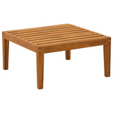 Garden Footrest with Cushion Solid Acacia Wood Natural - Side View