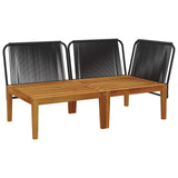 2 pcs Garden Lounge Set with Cushions Solid Acacia Wood & Rope - Side View