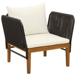 Garden Chair with Cushions Solid Acacia Wood & Rope Natural