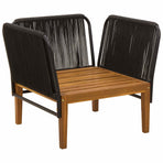 Garden Chair with Cushions Solid Acacia Wood & Rope Natural