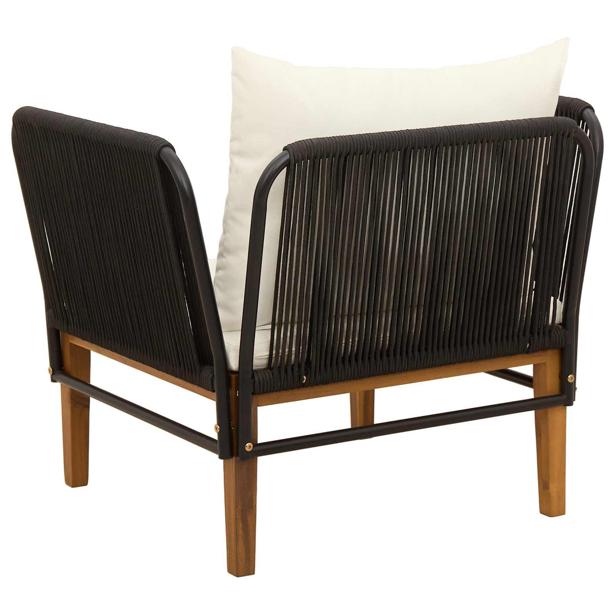 Garden Chair with Cushions Solid Acacia Wood & Rope Natural