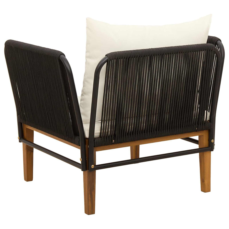 Garden Chair with Cushions Solid Acacia Wood & Rope Natural