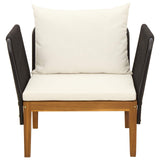 Garden Chair with Cushions Solid Acacia Wood & Rope Natural - Top-Down View