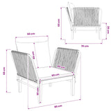 Garden Chair with Cushions Solid Acacia Wood & Rope Natural