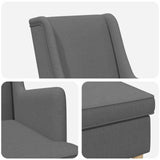 Armchair with Foot Stool 2 pcs Dark Grey Fabric - Low Angle