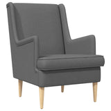 Armchair with Foot Stool 2 pcs Dark Grey Fabric