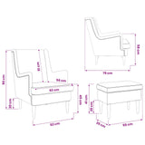 Armchair with Foot Stool 2 pcs Dark Grey Fabric - Extra Image