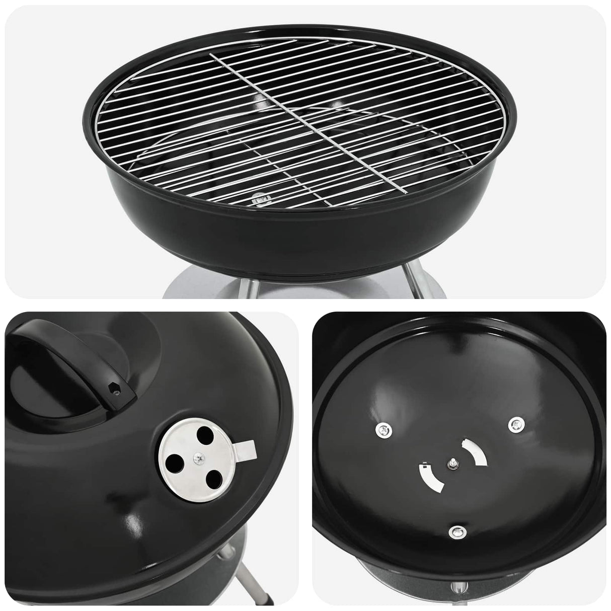 Charcoal Grill Black 36.5 x 36.5 x 40 cm