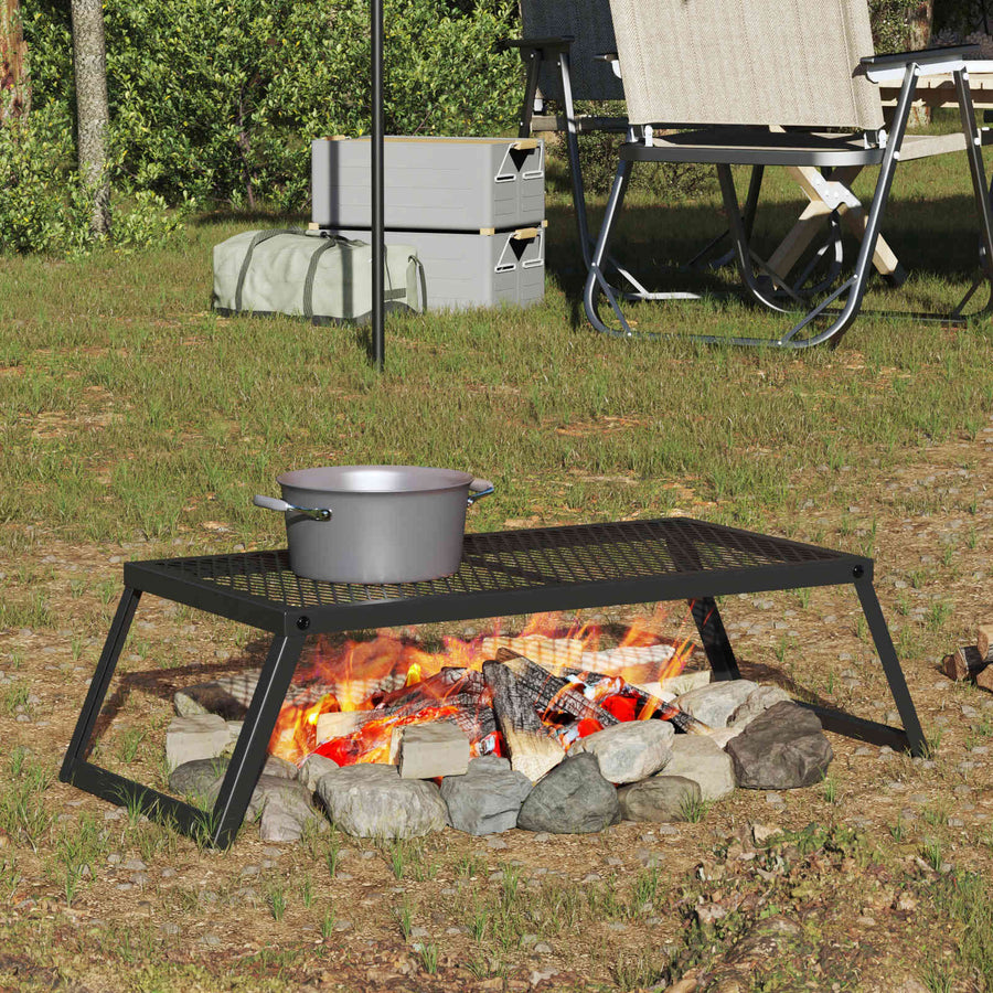Foldable Camping Grill 70 x 30 x 18.5 cm Alloy Steel Black