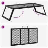 Foldable Camping Grill Folding Black 58 x 31 x 2 cm Alloy Steel - Extra Image