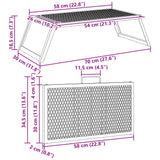 Foldable Camping Grill Folding Black 58 x 31 x 2 cm Alloy Steel - Extra Image