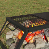Foldable Camping Grill Black 31.5 x 26.5 x 4 cm Alloy Steel - Side View
