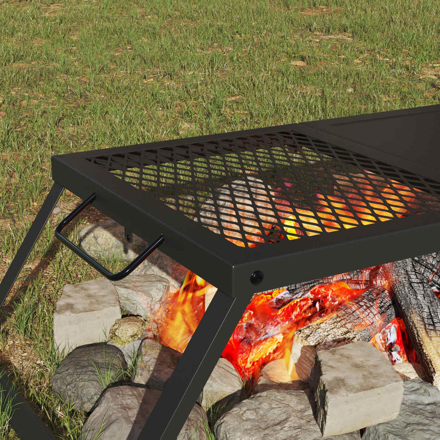Foldable Camping Grill 68 x 30 x 17 cm Alloy Steel Black