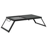 Foldable Camping Grill Black 31.5 x 26.5 x 4 cm Alloy Steel - Front View