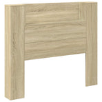 Headboard Cabinet with LED Sonoma Oak Engineered Wood