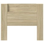 Headboard Cabinet with LED Sonoma Oak Engineered Wood