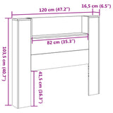 Headboard Cabinet with LED Sonoma 120 x 16,5 x 103,5 cm - Close-Up Angle