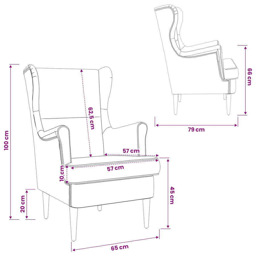 Armchair Dark Grey Fabric