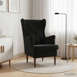 Armchair Black Velvet - Side View