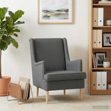 Armchair Dark Grey Fabric - Side View
