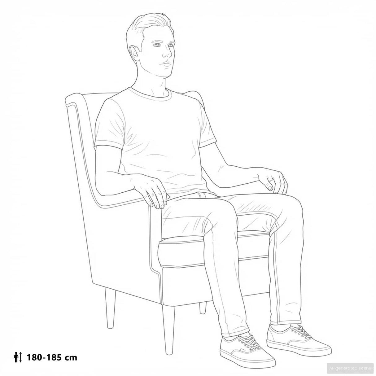 Armchair Dark Grey Fabric