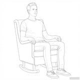 Rocking Chair Dark Grey 62 x 80 x 85 cm Fabric - Extra Image