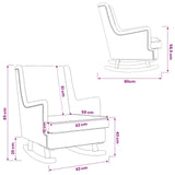 Rocking Chair Dark Grey 62 x 80 x 85 cm Fabric - Extra Image