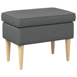 Foot Stool Dark Grey 55 x 35 x 41 cm - Front View