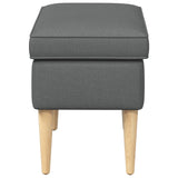 Foot Stool Dark Grey 55 x 35 x 41 cm - Top-Down View