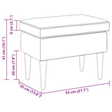 Foot Stool Dark Grey 55 x 35 x 41 cm - Close-Up Angle