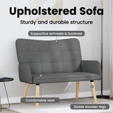 Two Seater Sofa Dark Grey 115 x 61 x 87 cm Fabric