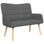 Two Seater Sofa Dark Grey 115 x 61 x 87 cm Fabric