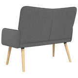 Two Seater Sofa Dark Grey 115 x 61 x 87 cm Fabric - Rear View