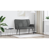 2-Seater Sofa Dark Grey 115 x 61 x 87 cm Fabric - Extra Image