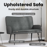 2-Seater Sofa Dark Grey 115 x 61 x 87 cm Fabric
