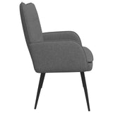 2-Seater Sofa Dark Grey 115 x 61 x 87 cm Fabric - 45-Degree Angle