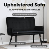 Two Seater Sofa Black 115 x 61 x 87 cm Velvet