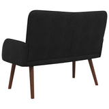 Two Seater Sofa Black 115 x 61 x 87 cm Velvet - Rear View