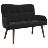Two Seater Sofa Black 115 x 61 x 87 cm Velvet