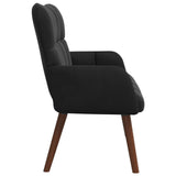 Two Seater Sofa Black 115 x 61 x 87 cm Velvet - 45-Degree Angle
