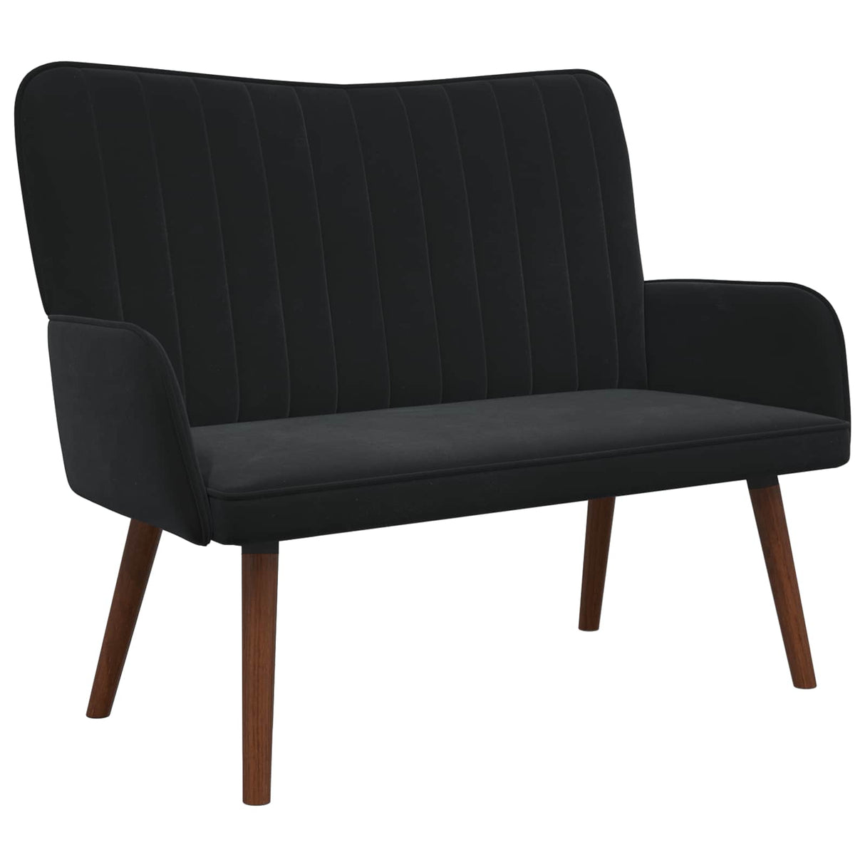Two Seater Sofa Black 115 x 61 x 87 cm Velvet