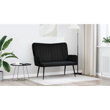 Two Seater Sofa Black 115 x 61 x 87 cm Velvet - Low Angle