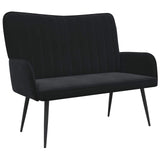 Two Seater Sofa Black 115 x 61 x 87 cm Velvet