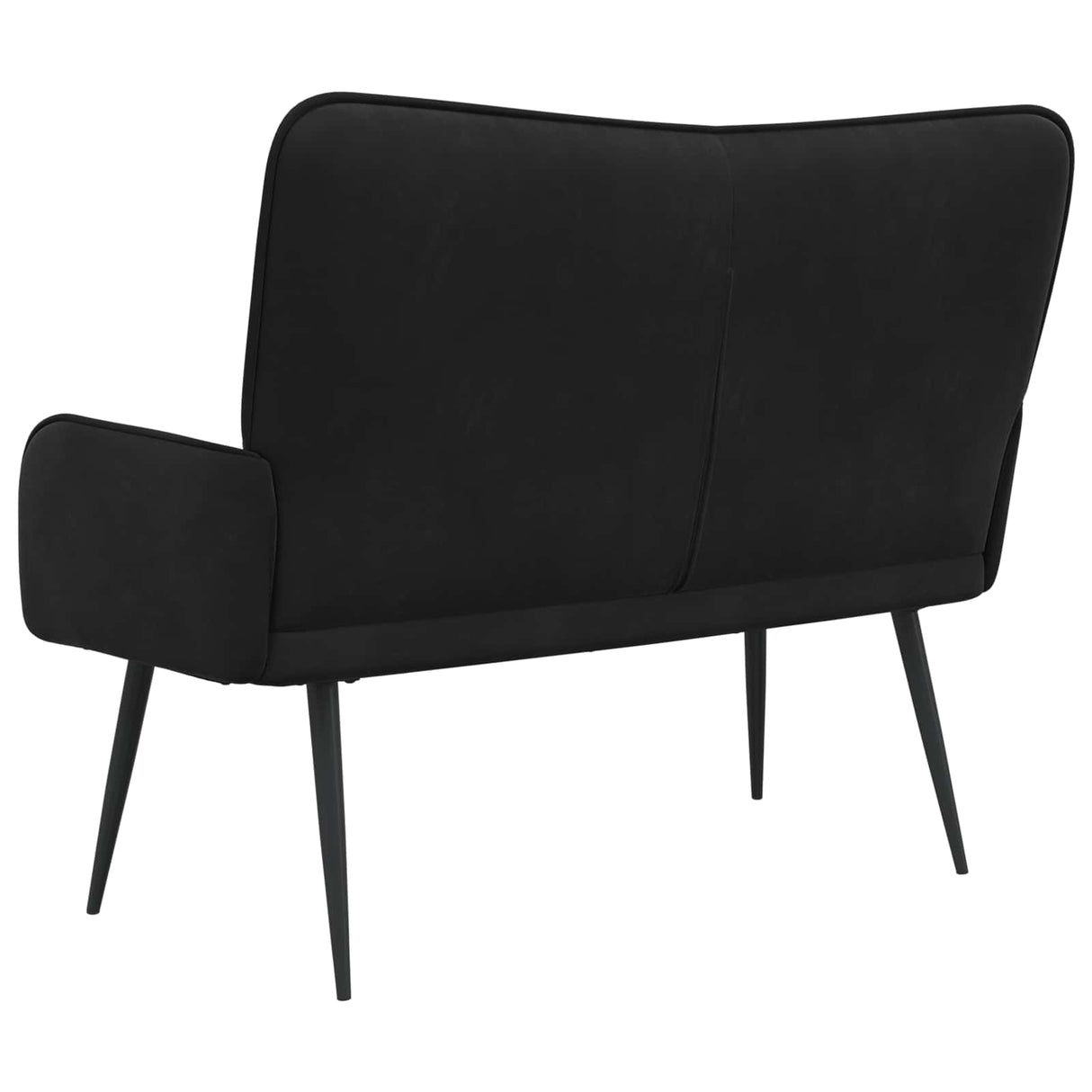 Two Seater Sofa Black 115 x 61 x 87 cm Velvet