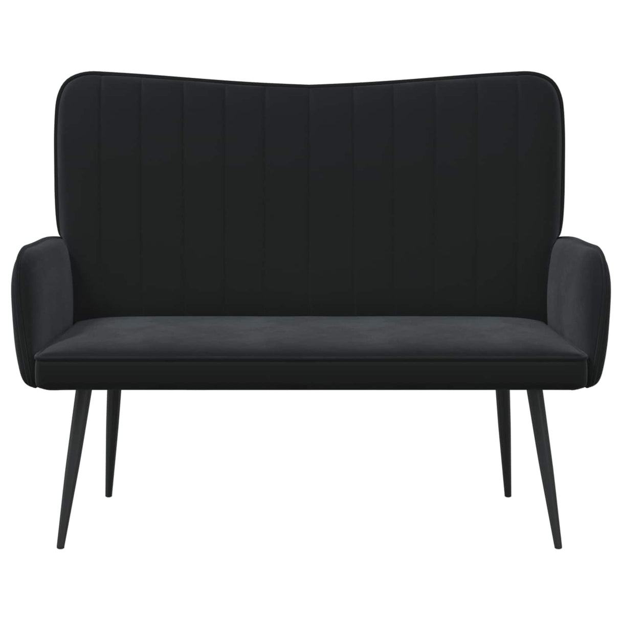 Two Seater Sofa Black 115 x 61 x 87 cm Velvet